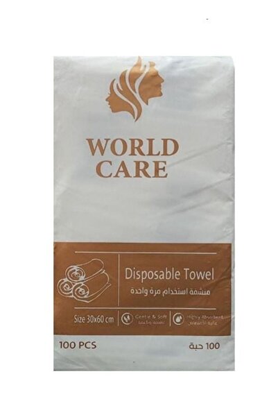 WORLD CARE مناشف للاستعمال مرة واحدة من وورلد كير، مقاس60X30 سم 100 قطعة