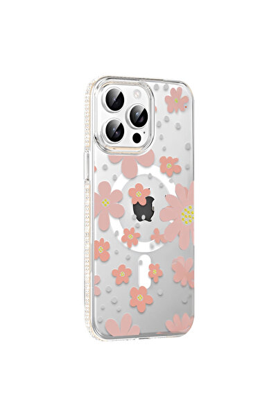 eco port غطاء جوكو آيفون 15 برو فلورال ماجسيف - وردي