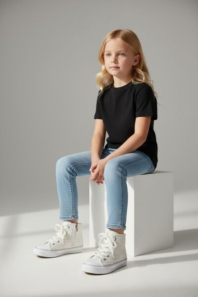 Görkem bebe ayakkabı ve tekstil Girls' Silvery Convers