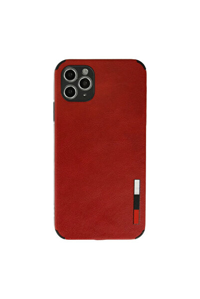 eco port Iphone 11 pro case loop leather silicone - red