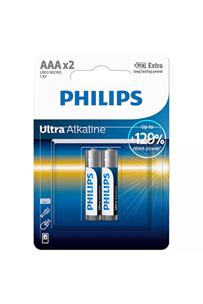 Philips Baterii alcaline LR03 AAA 2 buc - Putere mare
