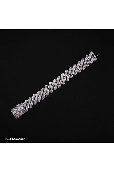 The Seven Jewellery Iced Out 20mm Fullfilled Prong Chain Bileklik Beyaz Altın...