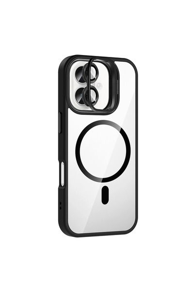 eco port غطاء جوكو آيفون 16 مع عدسة ريميم وحامل ماج سيف - أسود