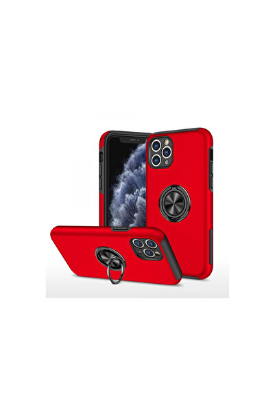 FREEDOM STOREE غطاء حماية لهاتف آيفون 11 برو ماكس مع حلقة النخبة - أحمر