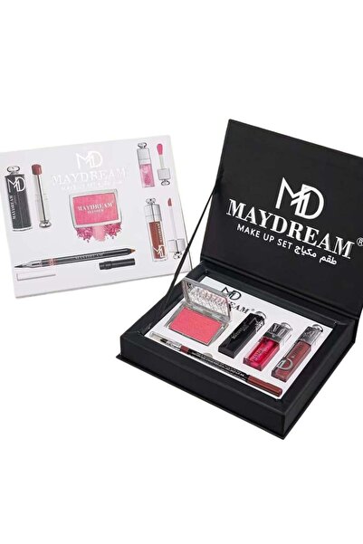 MAYDREAM طقم اسود ارواج+جلوس+محدد شفايف + احمر خدود بودرة PH-