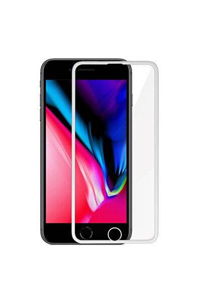 eco port واقي شاشة زجاجي متوافق مع هاتف آيفون 7 بلس - أبيض