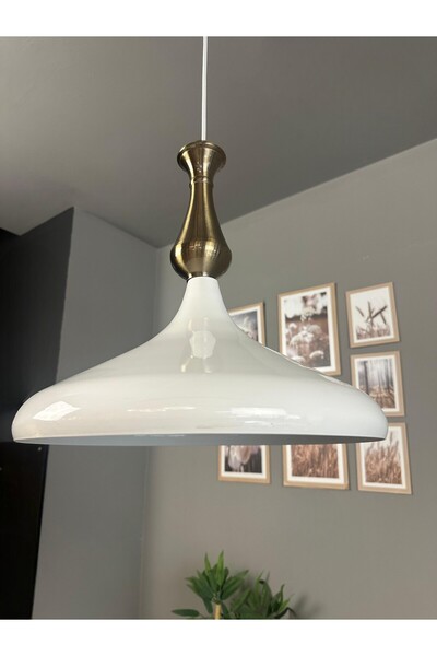 Bamyum Champion Beyaz İç Beyaz Eskitme Vezir Başlık Tekli Avize Sarkıt Salon ...