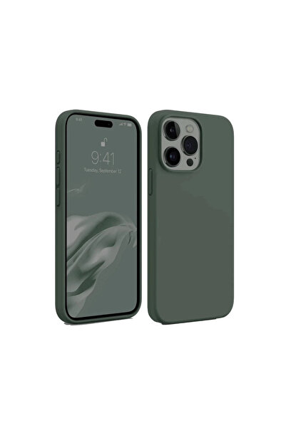 eco port iPhone 15 Pro Case First Silicone - Dark Green
