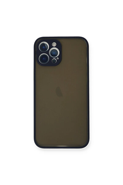 Marsilyan غطاء سيليكون مونتريال لهاتف آيفون 12 برو ماكس - أزرق داكن