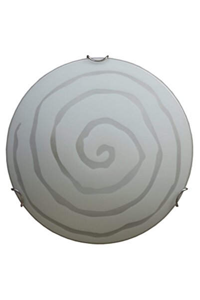 Spot Round Glass Ceiling Light 40 cm White Matte with Spiral (3×E27)