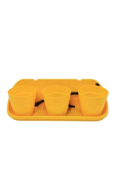 bahçe market Poliwork Askılı Balkon Saksı 3'lü Set 3,3 Lt 475*160*155 Mm