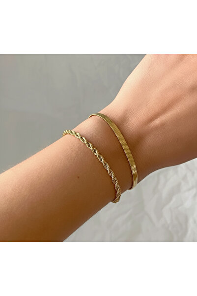 Ervalina مجموعة من سوارين ملولبين وإيطاليين الطراز