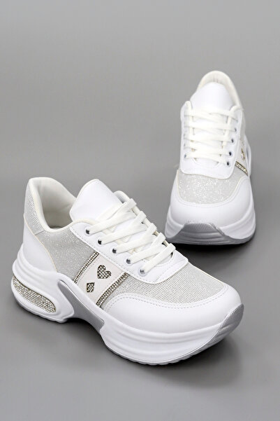 kajal ayakkabı Mdln 472 Heart Detailed Stoned Sports Shoes