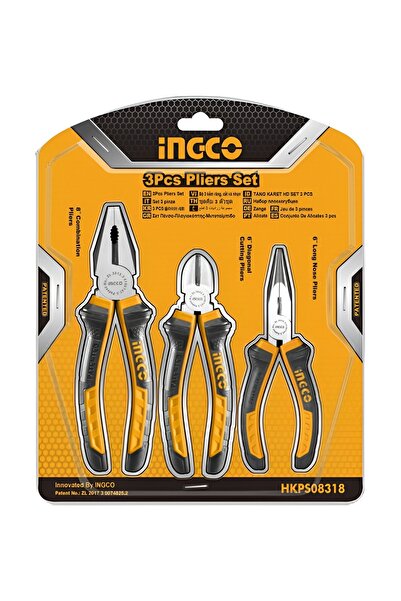 Ingco Profosyonel Endüstriyel 3'lü Set Pense Kargaburnu Pense Yankeski