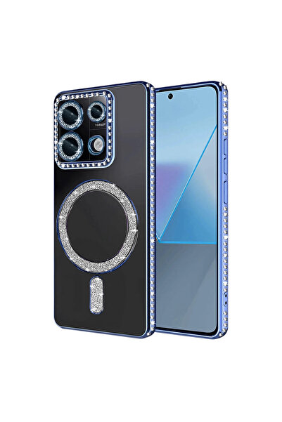 Marsilyan حافظة ريدمي 13 سي جوك سيملي ماجنيتيك سيف - أزرق