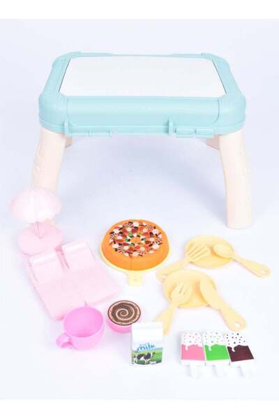 Generic مجموعة أدوات المائدة للعب التظاهري مع لوحة للكتابة والرسم