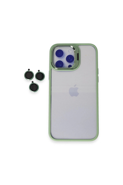 eco port غطاء حماية لهاتف آيفون 14 برو من روبلوكس مع حامل للعدسة - أخضر
