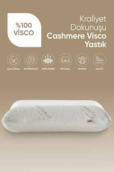 Pillow Market Cashmere visko yastık [YUMUŞAK] özel kaşmir kumaşlı kırışıklık ...