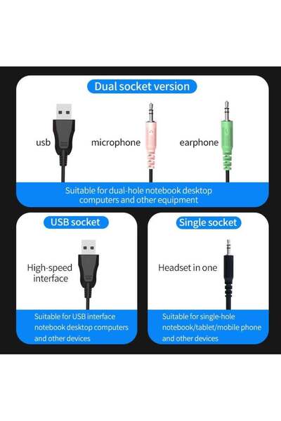 Generic Gaming Headset with Microphone, RGB, 7.1 Surround, Wired 3.5mm