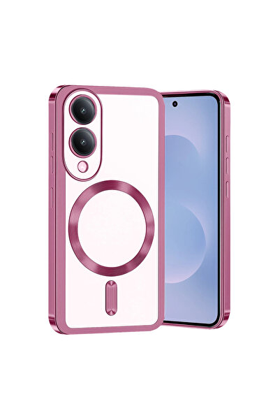 Marsilyan غطاء سامسونج جالاكسي إس 25 إيدج كروس ماجنيتيك سيف - وردي