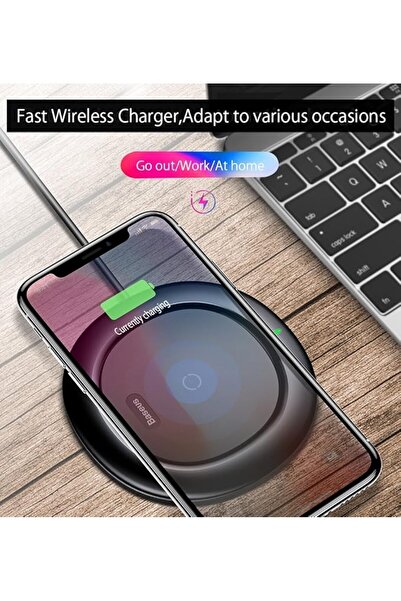 Baseus UFO Slim Fast Wireless Charger | Qi Desktop Charger | Safe Charging with Ventilation, Compatible with Apple, Android, and Smartwatches