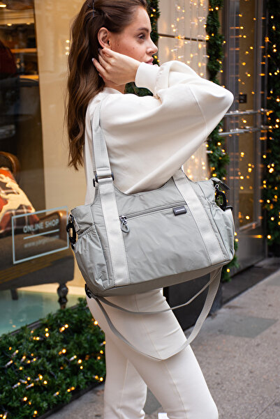 Sanmorris Lightweight and Durable Parachute Fabric Multi-Compartment Bag with Hand and Crossbody Straps