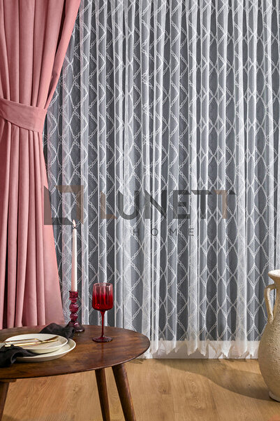 LUNETT HOME Powder Color Island Velvet Sparse (1X2) Pleated Background Curtain Single Panel V12481