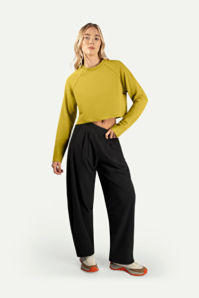 KAFT Women's Double-Sided Crop Sweatshirt - Lyume - Moss