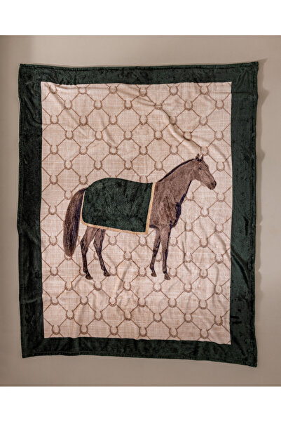 Madame Coco Veauro Welsoft Printed Tv Blanket - Beige/Green