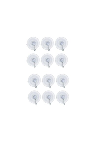 bigshot Set of 12 Suction Cups with Hooks for Glass