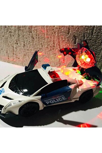 OEM Police Toy Car with Lights & Sounds, 360° Rotation, Opening Doors & Trunk, 24 cm, 3+ years
