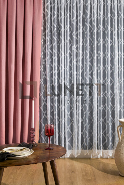 LUNETT HOME Powder Color Island Velvet Sparse (1X2) Pleated Background Curtain Single Panel V12481