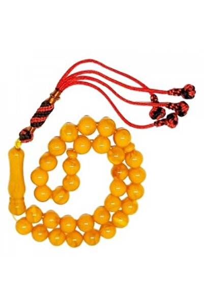 Eagal Amber Dust Round Tasbih, Honey-Colored Amber Beads