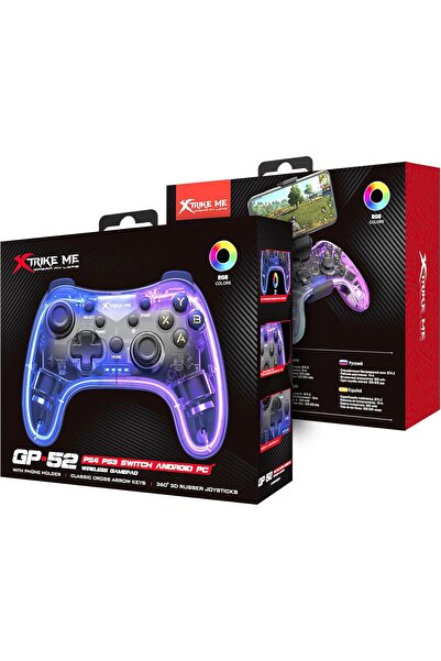 XTRIKE ME GP-52 Wireless Controller for Xbox, PlayStation, Nintendo and Multi-platform with RGB LED