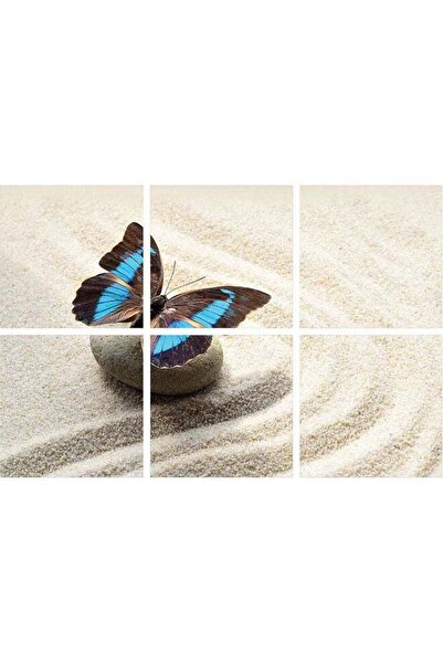 Sasb لوحة فنية جدارية بدون إطار على شكل فراشة - 6 قطع، متعددة الألوان