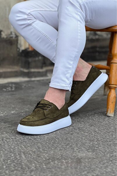Wagoon Wg508 Khaki Suede Orthopedic Sole Men's Casual Shoes