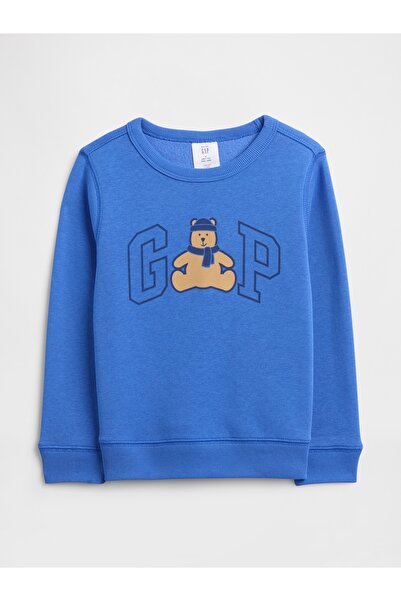 GAP Erkek Bebek Mavi Logo Sweatshirt