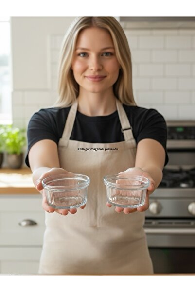 Paşabahçe Borcam Cake Souffle Bowl Heat-Resistant Atom Dessert Baking Bowl Bor Glass 285Cc 2 Pieces