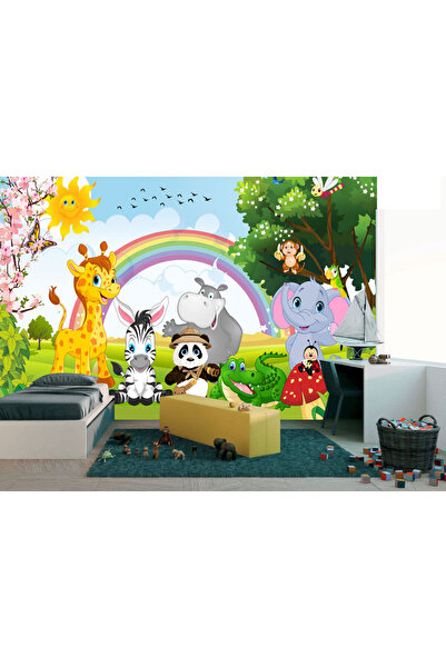 VIODESIGN Children's photo wallpaper Forest Friends, self-adhesive, multicolor, 200 x 300 cm