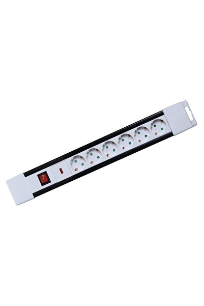 Home Power extension cord, with surge protection and switch, 6 sockets, 2 m