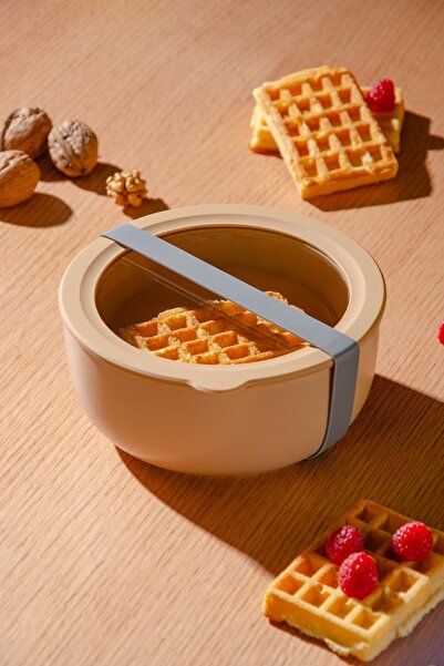 Le murano Moca Stoneware Airtight Storage Container with Transparent Lid 1000 ml | Brown