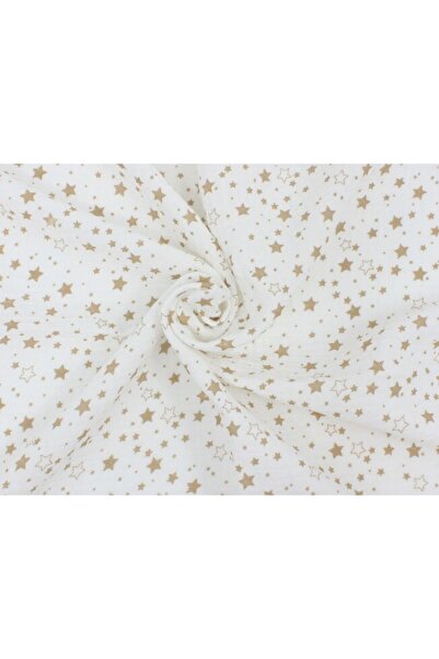 PRICHINDEL sheet, beige stars, muslin, white, 120x60 cm
