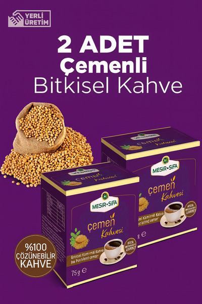 Mesirişifa Çemenli Bitkisel Kahve Bitkisel Karışımlı Çözünebilir Yumuşak İçim...