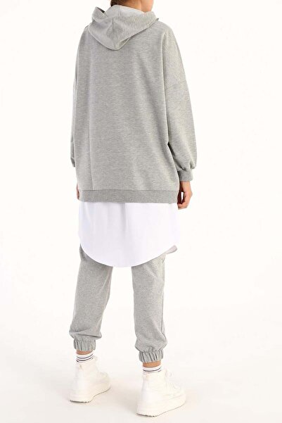 ALLDAY Λευκό-εσωτερικό βαμβακερό πουκάμισο φούστα