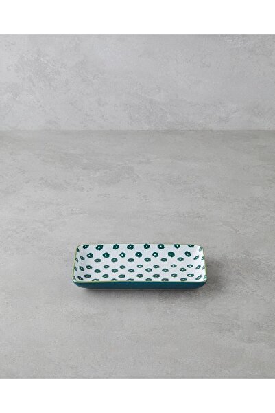 English Home Plantopia Porcelain Boat Plate 17X10 cm White - Green (17.11.2025)