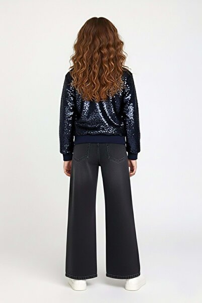 ww waka waka kids store Girls' Sequined Bomber Jacket Sparkling Stylish Cardigan