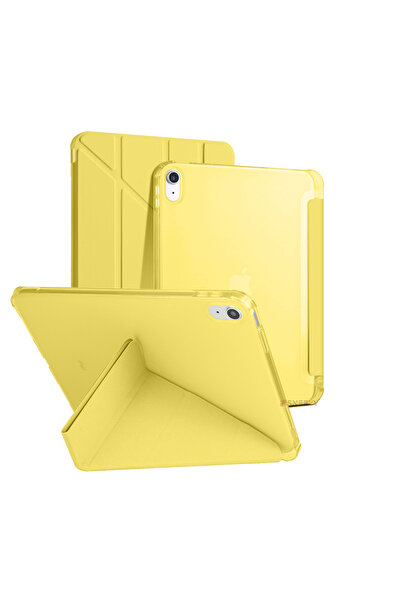 Sneezy iPad 10Th Generation 10.9 Inch 2022 Compatible Triangular Foldable Smart Case with Pen Holder Horizontal Vertical Stand