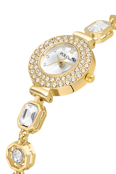 Polo Air حبل من الأحجار الكريستالية الهندسية بلون ذهبي PL-1578B1x