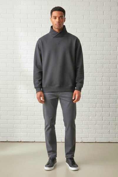 BLACK STEEL BS-2025-038-ŞAL YAKA SWEATSHIRT
