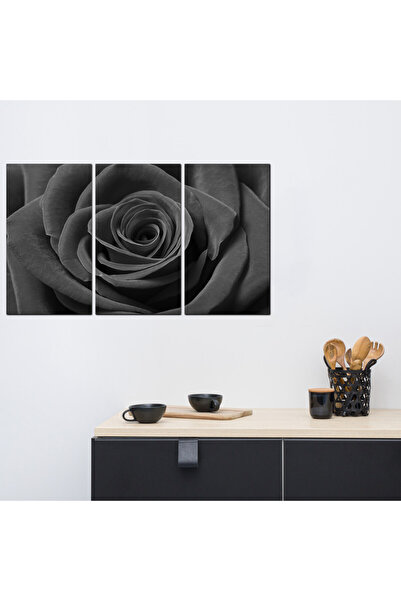 Generic Wall painting - Rose - 1511 - Divided into three pieces - Gray